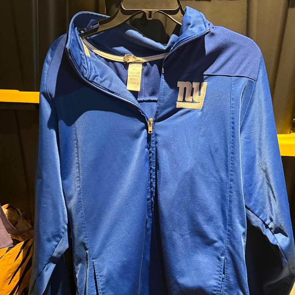 NY Giants Navy Zip-Up athletic Jacket